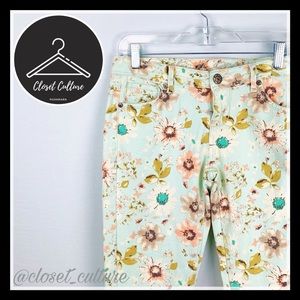Vanilla Star | Straight Leg Light Blue Floral Jean